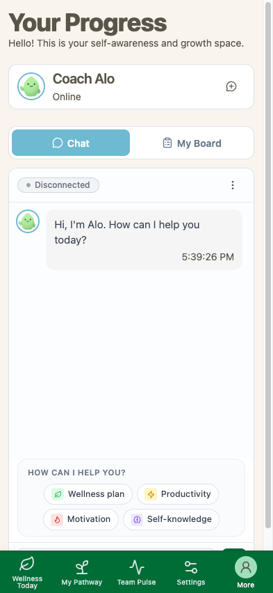 Ohana AI Coach chat